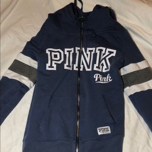 Pink zip up hoodie xs